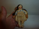Vintage Native American Doll Beaded Sioux Indian Leather Body   Fringe 4 5 