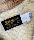 Vtg 70s John Deere Sherpa Lined Shearling Vest Tan Logo Patch Zip Front Size M
