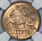 1936 Lithuania 5 Centai Ngc Ms 64 Rb