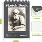 Sketch Book - 9 x12  Spiral Bound Drawing Pad  1 Pack Of 100 1 Gray 