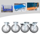 4pcs 8 Inch Dustproof Handling Wheels Fixed brake Heavy Duty Solid Caster Wheels
