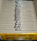  100 Piece Box  Bk c515-250ma  Bussman  Fuse Glass 250ma 250vac 2ag