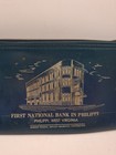Vintage  Early Bank Bag First National Bank In Philippi Wv Blue Money Pouch 