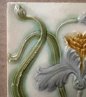 Antique -art Nouveau- European - Majolica Tile C1900