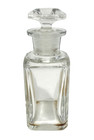 Antique Victorian Cut Glass Perfume Bottle Square 6  Tall W  Stopper