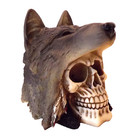 Skull With Wolf Hat Figurine Statue Skeleton Halloween