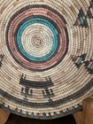 Vintage Hausa Tribal Hand Woven Multi-colored Pattern Coiled Basket 13   