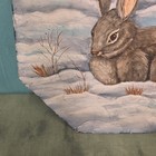 Art Wall Decor Handpainted Signed Rabbit Snow Nature Artist Hexagon Vintage 