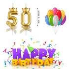 50th Birthday Candles 50 Year Old Number Birthday Candles For Men Women  Gold