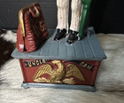 Antique Uncle Sam Cast Iron Mechanical Coin Bank  the Book Of Knowledge  - Works