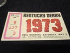 73 Ky  Derby Secretariat Original Track Used Ticket Stub Mint Condition W glass 