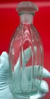 Vintage Glass Perfume Bottle   Decanter Fluted Paneled Details   Frosted Stopper