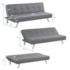 Costway Convertible Futon Sofa Bed Adjustable Sleeper With Stainless Steel Legs