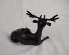 Antique Bronze Deer Inlaid Incense Burner  19th  Signed