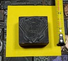 Vtg Art Deco 1939 Teaneck City Club Letterpress Print Type Ornament Cut Block
