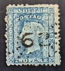 1860- Nsw Australia 2d Pruss Blue P12 Small Diadem Stamp-retouch Face cert Used