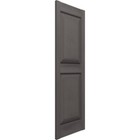 Ekena Millwork Raised Panel 12 x75  Vinyl Standard Shutters Pair Tuxedo Gray