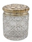 Antique 1902 Sterling Silver Cut Glass Jar Saunders   Shepherd Birmingham