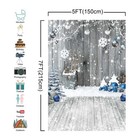5x7ft Christmas Backdrop For Photography Winter White Snowflake Wood Wall Bac   