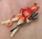 Vintage Devil  Charm Woman Rare Halloween Celluloid Cracker Jack 