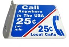 Vintage Pay Phone Sign - Call Anywhere In The Usa 25   - Double-sided 18  X 19 