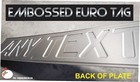Blue - Yellow   European License Plate  Embossed - Any Text  Tag  Custom