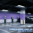 1 Pack 100w Led Shop Lights  6000k 11000lm Work Light For Garage  Plug In Garage