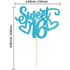 1pc Sweet Teenager 16 Cake Topper Glitter 16th Birthday Cake Pick For Cheers To 