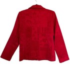 Dressbarn Red Jacquard Full Front Zip 80s Jacket Blazer Medium