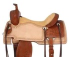 Western Barrel Racing Trail Horse Tack Saddle Premium Leather Tooled Size 15  