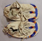3 Sets Of Vintage Children baby Nw Coast Salish Indian Beaded Deerskin Moccasins
