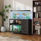 Garvee 55-75 Gallon Aquarium Stand With Storage  Led Light And Power Outlet