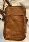 New Marta Ponti Genuine Leather Cellphone Crossbody Brown Bag