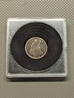 1875 Seated Liberty Dime 10c 90  Silver Love Token - Rare Initials Border Design