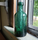1860s Deep Teal Green G w hoxsie s Premium Beer Taper Top Albany ny Bottle
