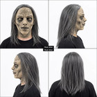 Customs Paid By Seller   Creepy Witch Ghost Mask Long Gray Hair Halloween Horror