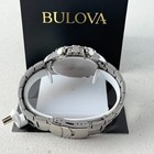 Bulova Men s Marine Star Chronograph White Dial Stainless Quartz Watch 96b255