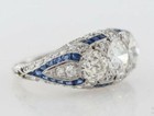 3 56ct Art Deco Style Lab Created Diamond 3-stone Wedding 14k White Gold Fn Ring