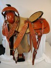 Roping Saddle Western Horse Ranch Pleasure Tooled Used Leather Tack Set 17 16 