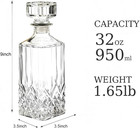 Whiskey Decanter Glass 32oz Airtight Stopper Liquor Bottle Elegant Crystal Gift