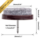Ulifestar 50 Pcs Nail-on Round Felt Furniture Pads 28mm Brown Floor Protectors