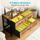      5-tier Bookshelf With 3 Drawers     Industrial Wood   Metal Storage Shelf