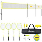 2 In 1 Professional Outdoor Volleyball Badminton Net Set Adjustable Height Poles