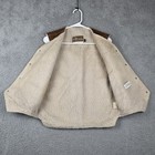 Vintage Sears Leather Shop Vest Mens Small Suede Sherpa Western Brown Shearling