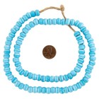 Sky Blue Padre Beads 9mm Round Glass Large Hole 24 Inch Strand