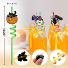 24pcs Halloween Curly Straws  Pumpkin Ghost Party Favors  2 One Size  8color