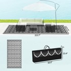 Outsunny Outdoor Rug For Patio  9  X 18  Floor Mat  Black White Lantern