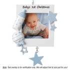 Personalized Baby s First Christmas Boy Ornament Photo Frame Dated Keepsake Gift