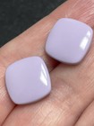 Vintage Square Purple Enameled Metal Earrings