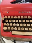 Vintage 1950   s Red Royal Quiet Deluxe Typewriter Portable   Not Serviced 